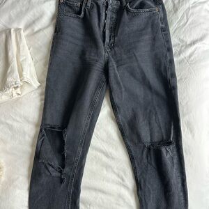 Agolde Riley High Rise Black/Dark blue Distressed Jeans